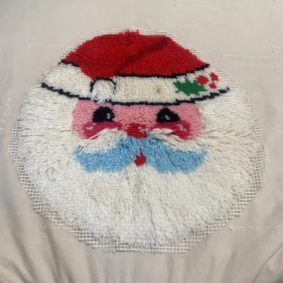Vintage Holiday Vintage Latch Hook Rug Christmas Santa 2 Poshmark